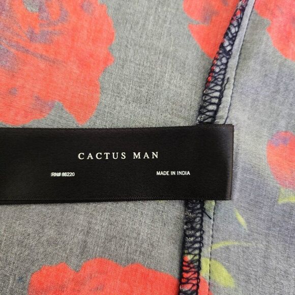 Cactus Man Ricky Singh Shirt Black Floral Button Up Hawaiian Mens Size Small - Picture 7 of 9